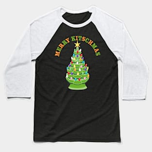 Merry Kitschmas Nostalgic Ceramic Tree Baseball T-Shirt